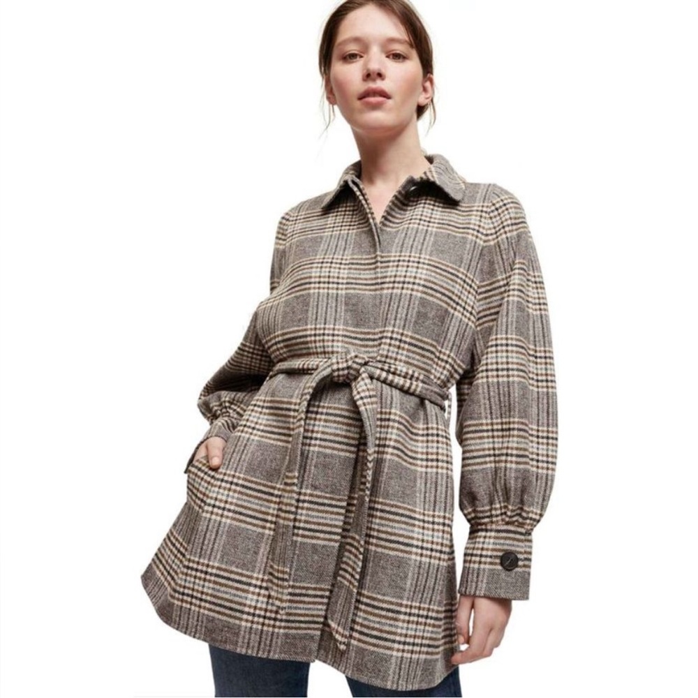 Maje Galicome Plaid Jacket